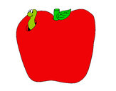 Dibujo Gusano en la fruta pintado por MaikolJR