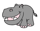 Dibujo Hipopótamo pequeño pintado por lulik