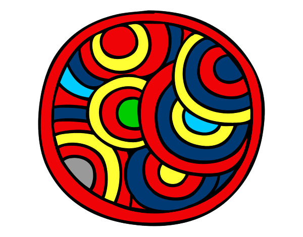 Dibujo Mandala circular pintado por jenaro