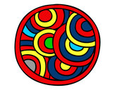 Dibujo Mandala circular pintado por jenaro