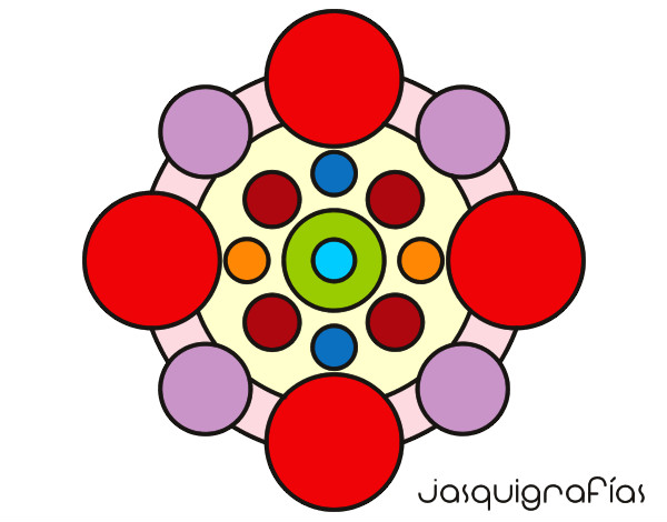 Dibujo Mandala con redondas pintado por VALENTINMR