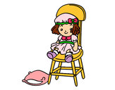Dibujo Muñeca sentada pintado por kymi