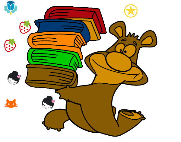 Oso con libros