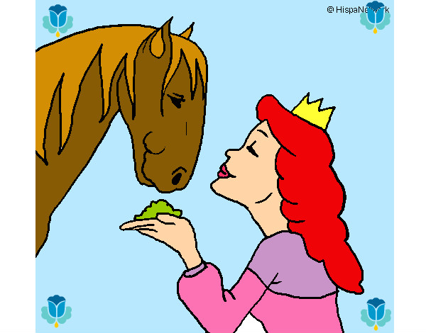 Dibujo Princesa y caballo pintado por sayen123