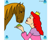Dibujo Princesa y caballo pintado por sayen123