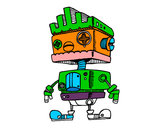 Dibujo Robot con cresta pintado por GABI09