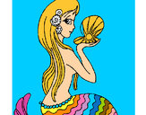 Dibujo Sirena y perla pintado por tatiana125