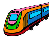 Dibujo Tren de alta velocidad pintado por ladrillo