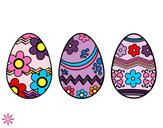 Dibujo Tres huevos de pascua pintado por yarelieste