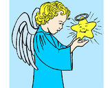Dibujo Ángel y estrella pintado por LOIPOSIBLE