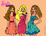 Dibujo Barbie y sus amigas vestidas de fiesta pintado por tu-xula