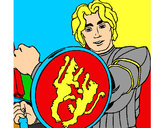 Dibujo Caballero con escudo de león pintado por noes