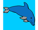 Dibujo Delfín contento pintado por kira10