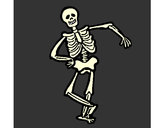 Dibujo Esqueleto contento pintado por charito