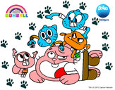 Dibujo Gumball y amigos pintado por matiasolea