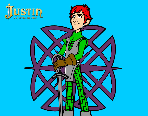 Dibujo Justin y la espada del valor pintado por celiamola