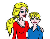Dibujo Madre e hijo  pintado por joseespana