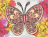 Dibujo Mandala mariposa pintado por rosa303060