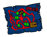 Dibujo Mapa del tesoro pintado por amalia