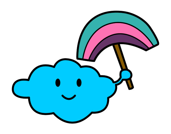 Dibujo Nube con arcoiris pintado por noemi1214