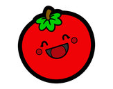 Dibujo Tomate sonriente pintado por zanahoria