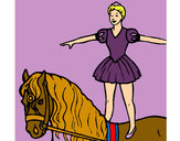 Dibujo Trapecista encima de caballo pintado por amalia