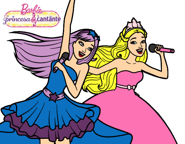 Barbie y la princesa cantando