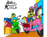 Dibujo Barbie y su amiga en moto 1 pintado por norely