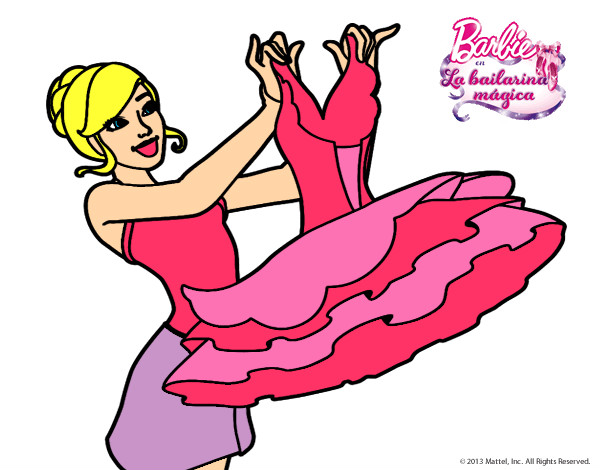 Dibujo Barbie y su vestido de ballet pintado por natimar