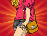 Dibujo Chica con bolso pintado por rushernro1