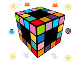 Dibujo Cubo de Rubik pintado por birule