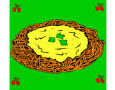 Dibujo Espaguetis con queso pintado por jade2002