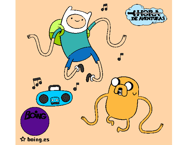 Finn y Jake escuchando música