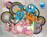 Dibujo Gumball y amigos pintado por tuhermanah