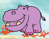 Dibujo Hipopótamo pequeño pintado por Marifer09