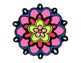 Dibujo Mándala con una flor pintado por emylse