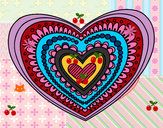 Dibujo Mandala corazón pintado por deluna