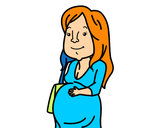 Dibujo Mujer embarazada pintado por loco154