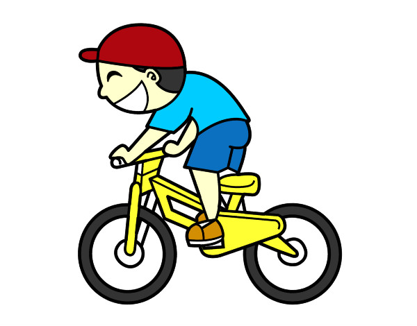 Dibujo Niño ciclista pintado por derekandre
