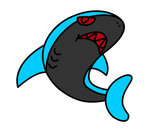 Dibujo Tiburón nadando pintado por azazazaz