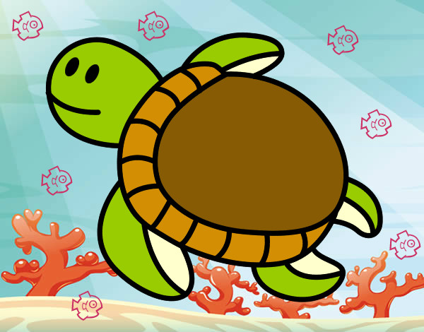 Dibujo Tortuga nadando pintado por teddypupy7
