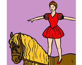 Dibujo Trapecista encima de caballo pintado por amalia