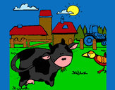 Dibujo Vaca en la granja pintado por juliam 