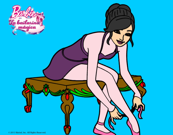 Dibujo Barbie con las zapatillas de ballet pintado por Miri2