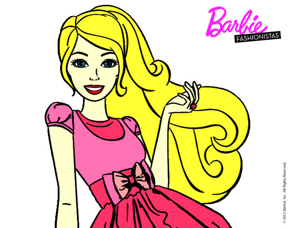 Barbie con su vestido con lazo