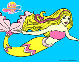 Dibujo Barbie sirena pintado por carrizales