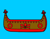 Dibujo Barco de indios pintado por amalia