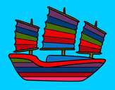 Dibujo Barco oriental pintado por amalia