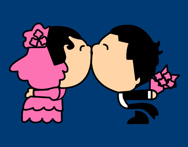 Beso de recién casados