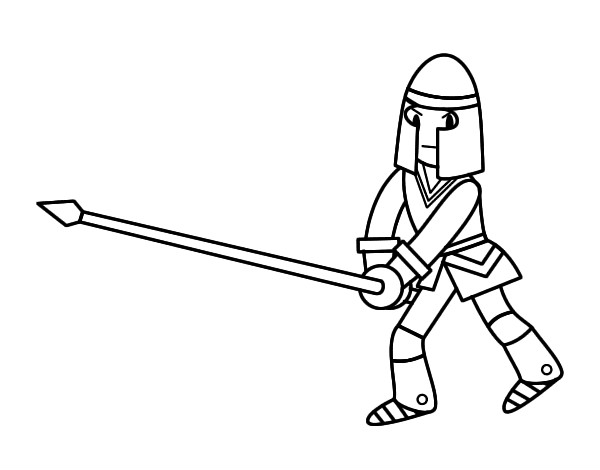 Dibujo Caballero con lanza pintado por yerkok
